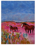 Greeting card - Ponies and Peonies
