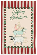 Greeting Card - Striped Farmyard Christmas Card